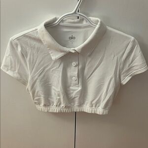 ALO Yoga White Polo Shirt